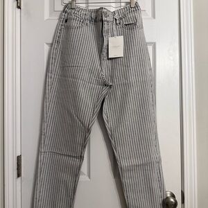 KanCan Gray and White Striped Denim